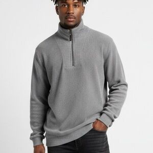 Men's Charcoal Zip-Up Sweater XL